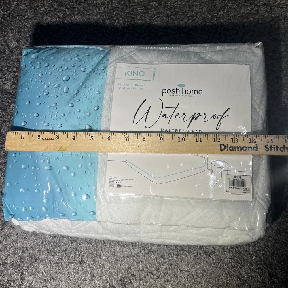 Posh Home King‎ Size Waterproof Mattress Pad White